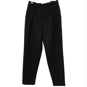 Rodier Paris Women’s Vintage Black Wool High-Waist Pleated Trousers